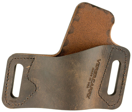 Versacarry Protector S1 OWB Holster Distressed Brown Leather Belt Slide for Browning Hi-Power Right Hand