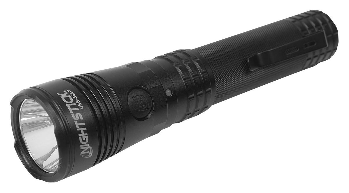 Nightstick USB-588-T Turbo High Candela Tactical Flashlight, 1100 Lumens, Dual-Light, Black USB-588-T