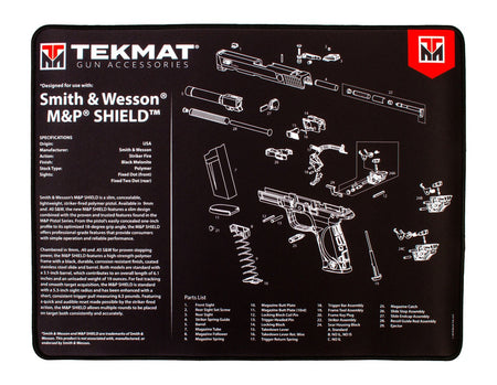TekMat S&W M&P Shield Ultra Premium Gun Cleaning Mat, 15x20 Inch, Includes Microfiber TekTowel TEK-R20-SW-MP-SHIELD