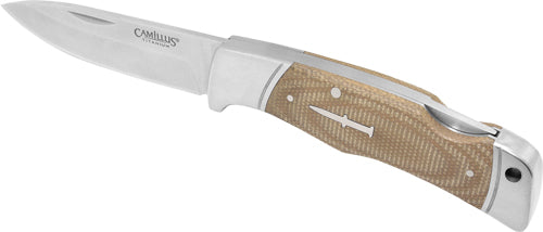 Camillus Classic Lock Back Folding Knife 3.25" SS Drop Point Micarta Handle