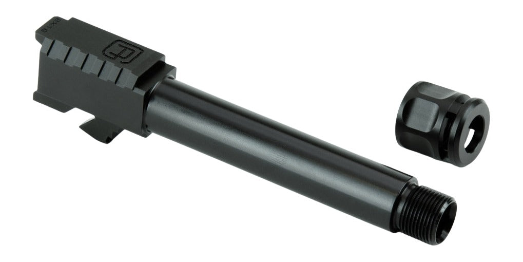 Griffin Armament Threaded Barrel, Glock 19 Gen 5, 9MM, 4.5", Black Nitride, 1/2X28 w/ Micro Carry Comp