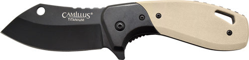 Camillus Chonk Drop Point Folding Knife 2.75" SS Blade G10 Tan Handle