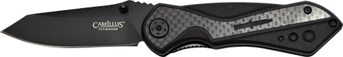 Camillus Machine Folding Knife 2.78" SS Blade Carbon Fiber Black Handle