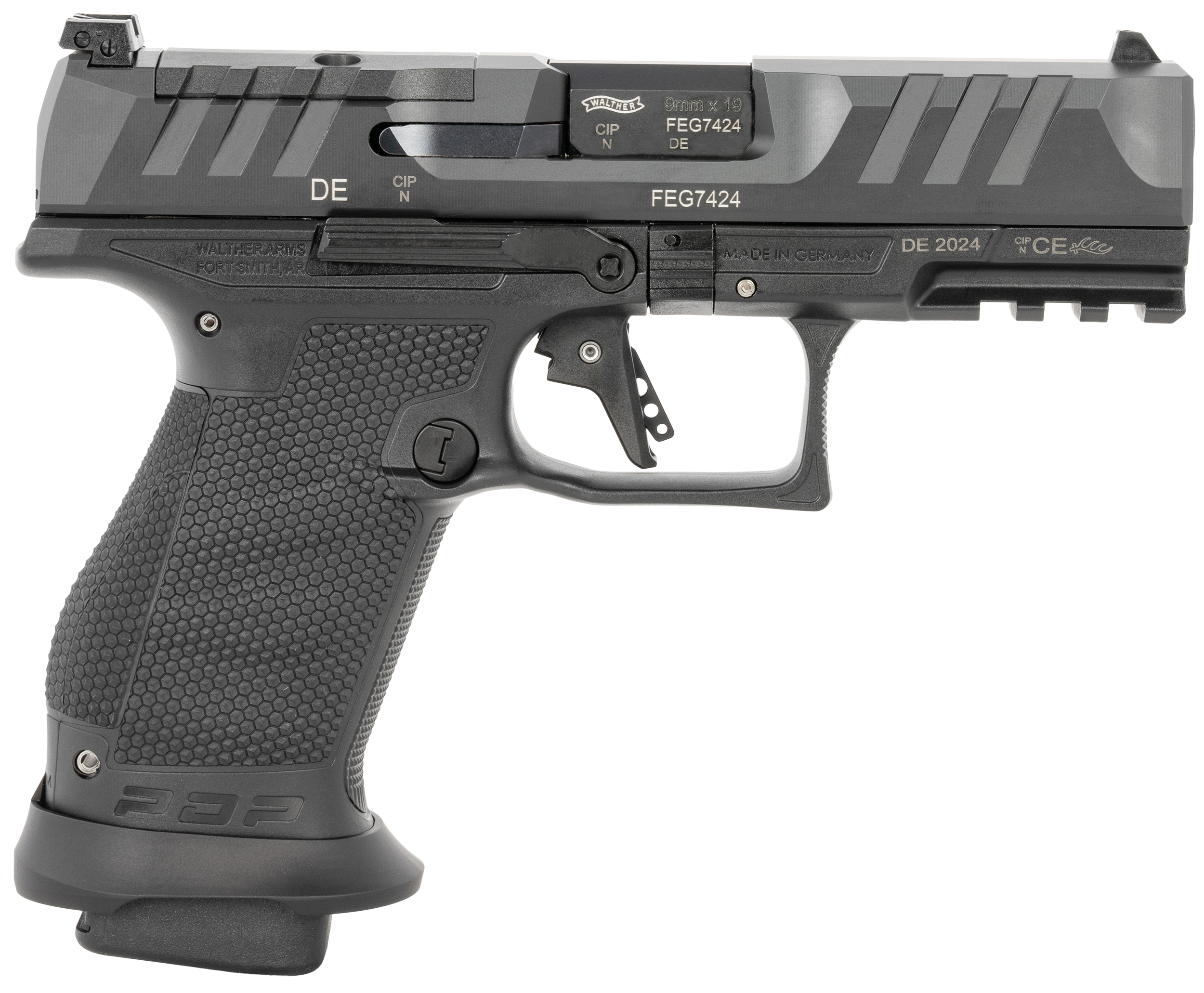 Walther Arms 2884976 PDP Pro-E 9mm 18rd 4" Black Steel Slide 18 RDS MAGS