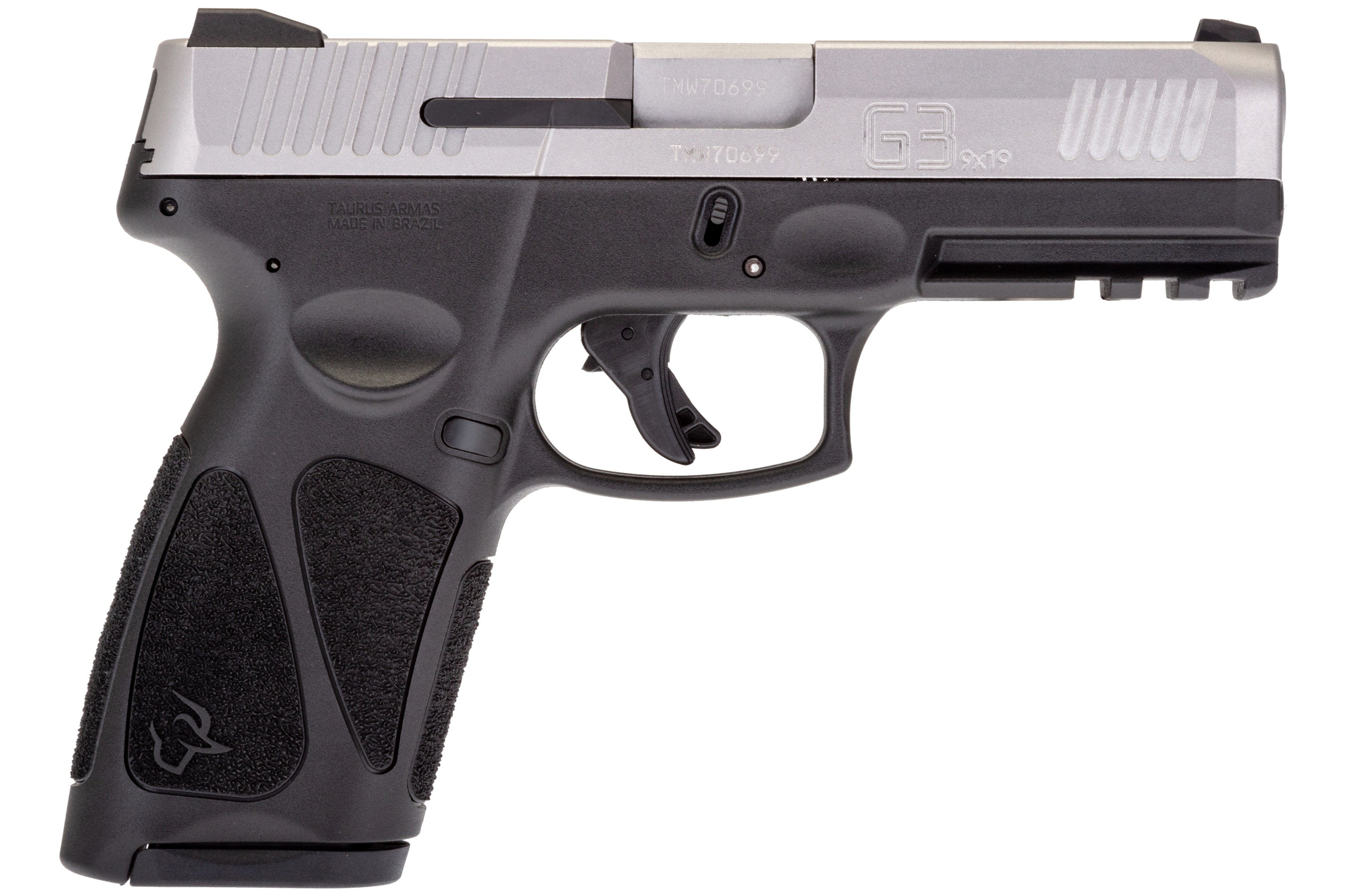 Taurus 1-G3B949-15 G3 Full Size Frame 9mm Luger 15+1 4" Matte Stainless Steel Barrel, Matte Serrated Stainless Steel Slide, Black Polymer Frame w/Picatinny Rail, Polymer Grip, Right Hand