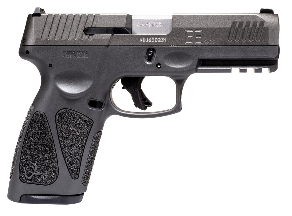 Taurus 1-G3B94CG G3 Full Size Frame 9mm Luger 17+1 4" Stainless Stainless Steel Barrel, Tungsten Gray Cerakote Stainless Steel Serrated Slide, Gray Polymer Frame w/Picatinny Rail