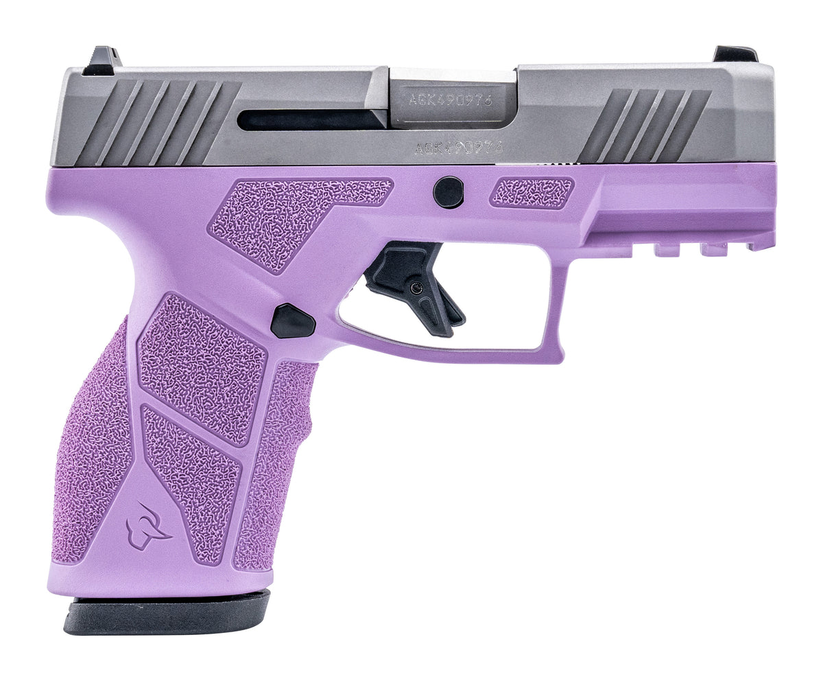 Taurus 1-GX2939LP GX2 9mm Luger 13+1 3.37" Matte Stainless Steel Barrel, Matte Serrated Stainless Steel Slide, Light Purple Polymer Frame w/Picatinny Rail, Polymer Grip
