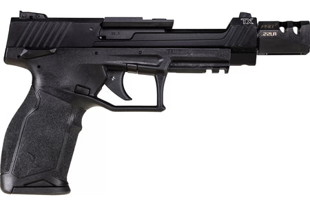 Taurus 1-TX22C151-T TX22 Competition 5.40" 16+1 (3) Black Polymer Frame Black Anodized Ported Aluminum Slide with Optics Mount Aggressive Textured Black Polymer Grip Includes Compensator