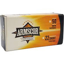 Armscor 50415 Precision  22 Short 29 gr 1080 fps Solid Point 50 Bx/100 Cs