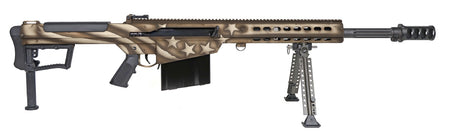 Barrett 20153 M107A1 America 250 50 BMG 10+1 Black Fluted Barrel, Receiver w/Picatinny Rail, QD BiPod Forend, M-LOK Handguard, Black Polymer Grip