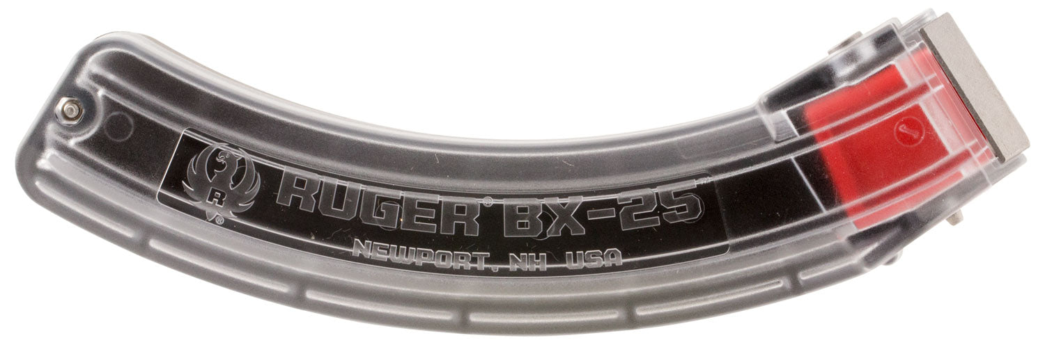 Ruger 90591 BX-25 25rd Clear .22 LR Magazine for 10/22, SR, Charger, 77/22
