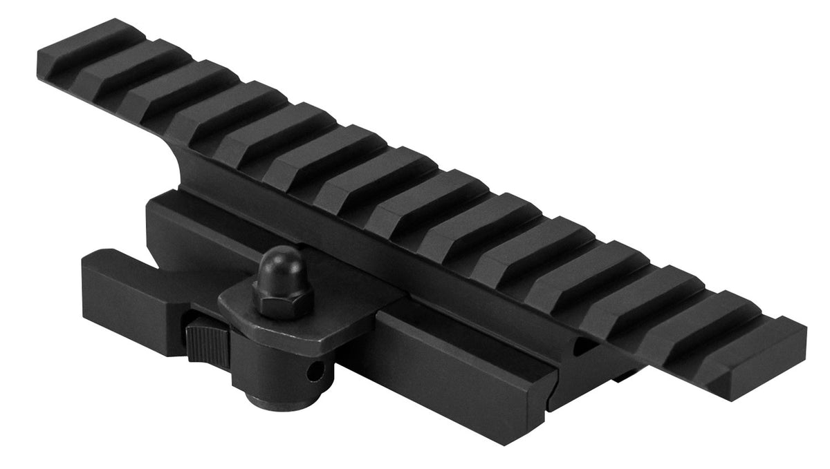 NcStar MARFQV2 Gen2 QR Locking Quick Detach 3/4" Riser Mount Black for AR15/M4 Picatinny Rail