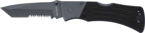 Ka-Bar G10 Mule 4" Serrated Tanto Folding Knife Black G10 Grips