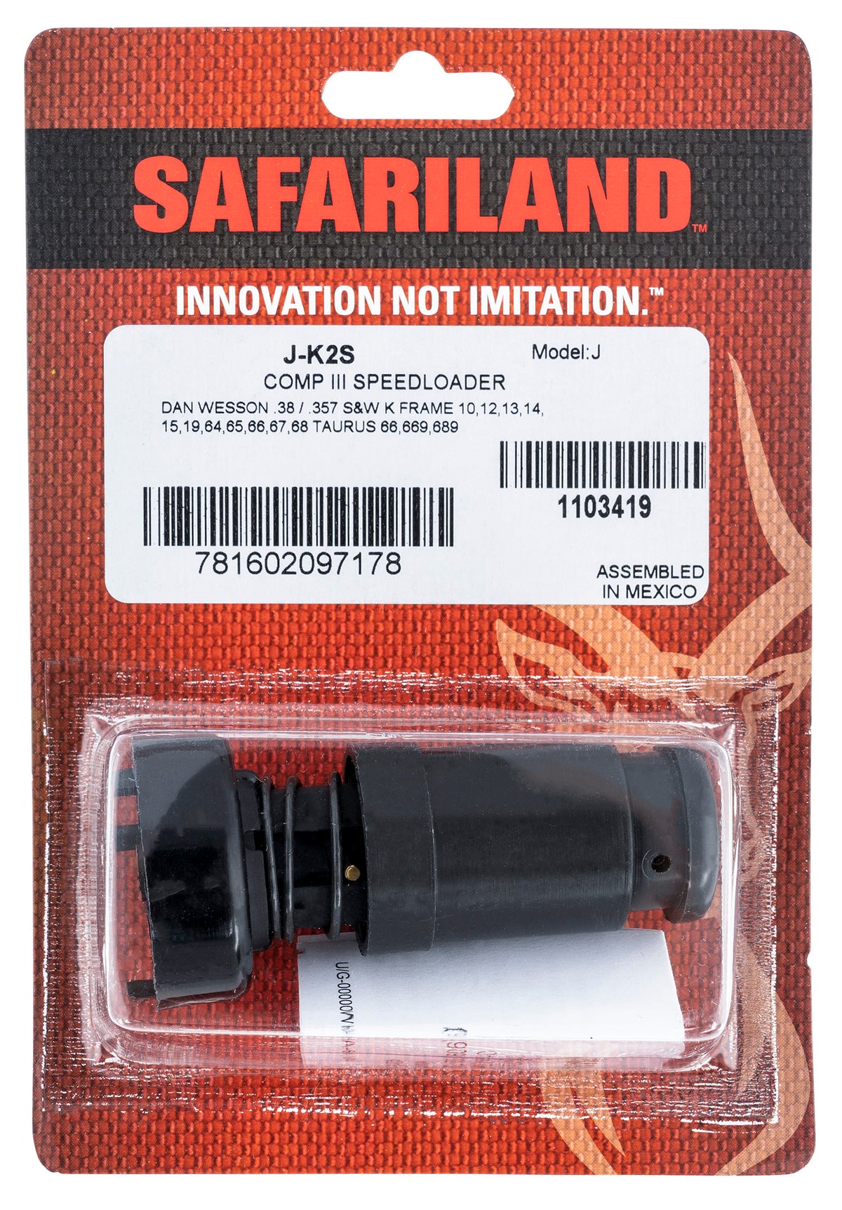 Safariland JK2S Comp III .38 Special/.357 Mag 6rd Spring-Driven Speedloader Dan Wesson/S&W
