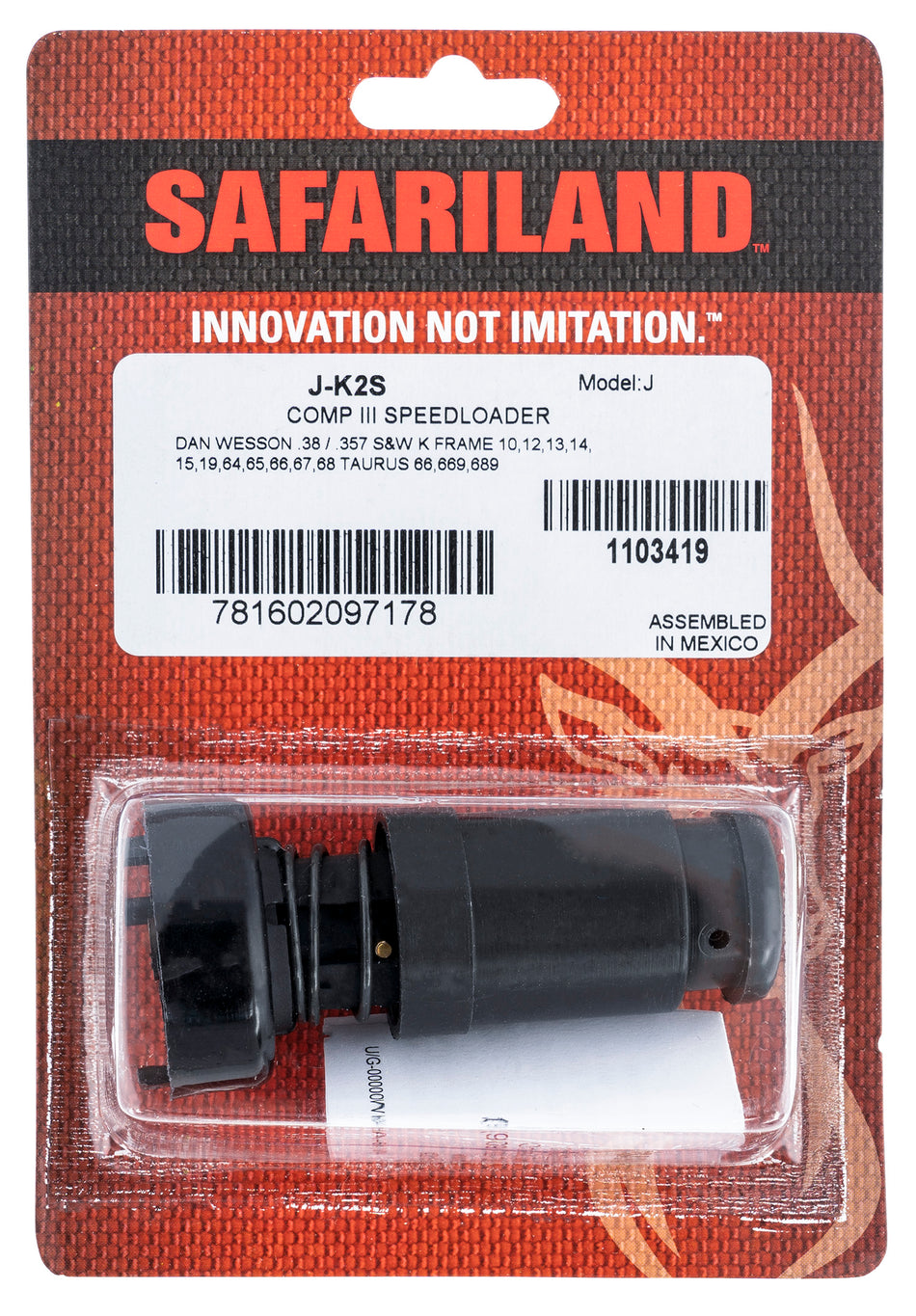 Safariland JK2S Comp III .38 Special/.357 Mag 6rd Spring-Driven Speedloader Dan Wesson/S&W
