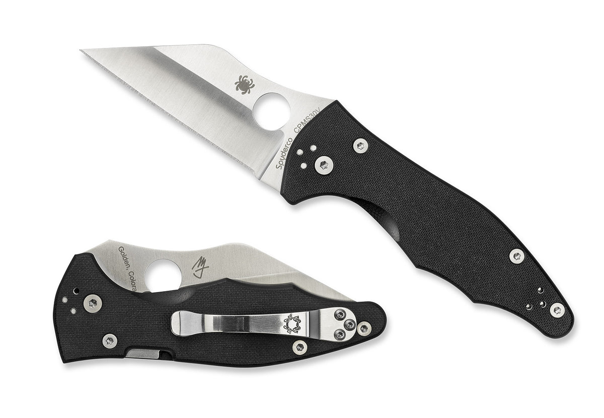Spyderco C85GP2 Yojimbo 2 Folding Knife 3.20" Wharncliffe Plain CPM S30V Blade, Black Textured G10 Handle with Pocket Clip