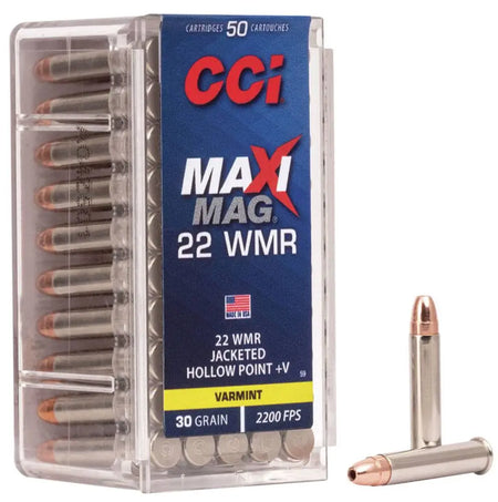 CCI Maxi-Mag HP+V .22 Magnum / WMR 30 gr JHP ammo