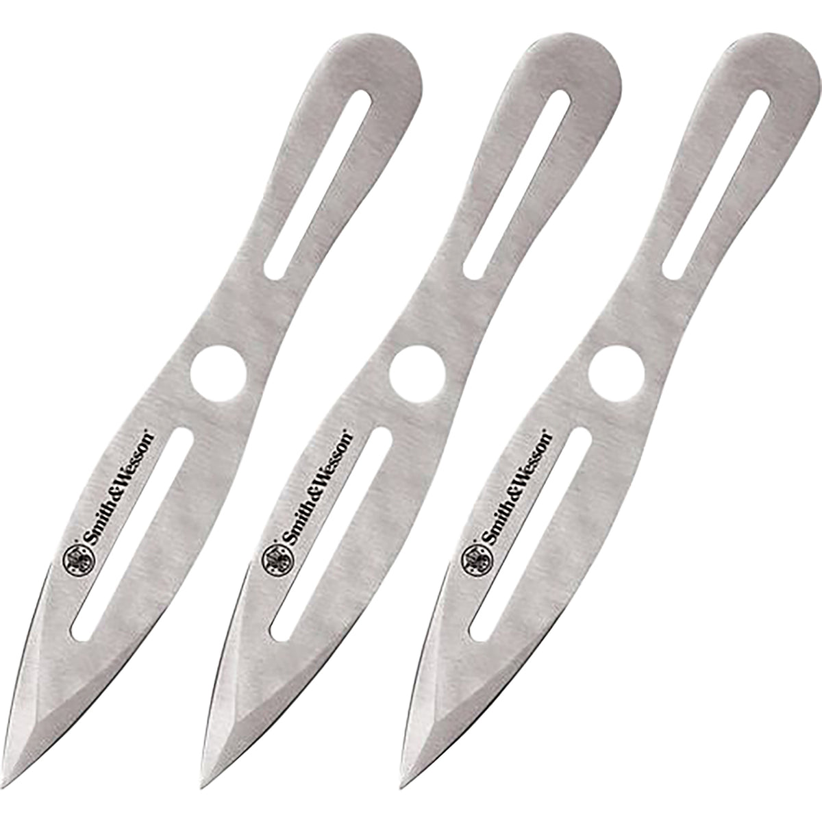 Smith & Wesson SWTK10CP Bullseye Throwing Knives 5" Fixed Spear Point 2Cr13MoV Stainless Blade 10" OAL Set of 3 with Sheath