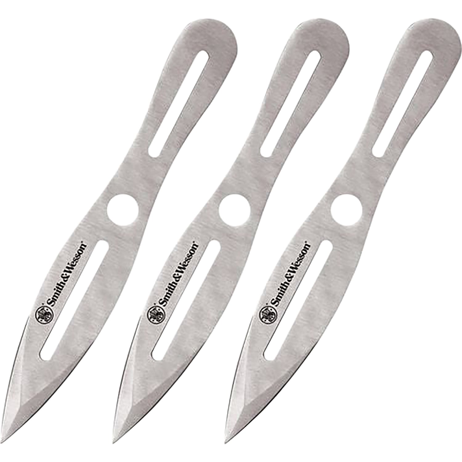 Smith & Wesson SWTK10CP Bullseye Throwing Knives 5" Fixed Spear Point 2Cr13MoV Stainless Blade 10" OAL Set of 3 with Sheath