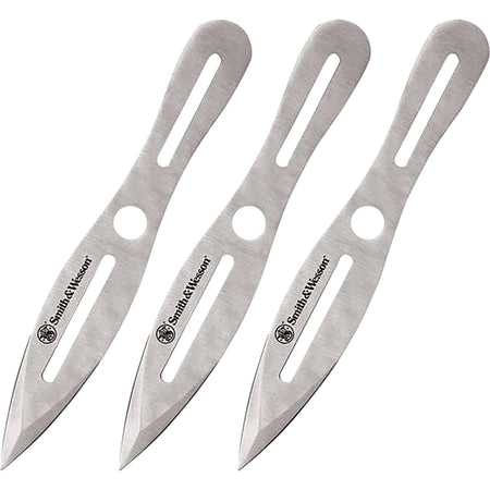 Smith & Wesson SWTK10CP Bullseye Throwing Knives 5" Fixed Spear Point 2Cr13MoV Stainless Blade 10" OAL Set of 3 with Sheath