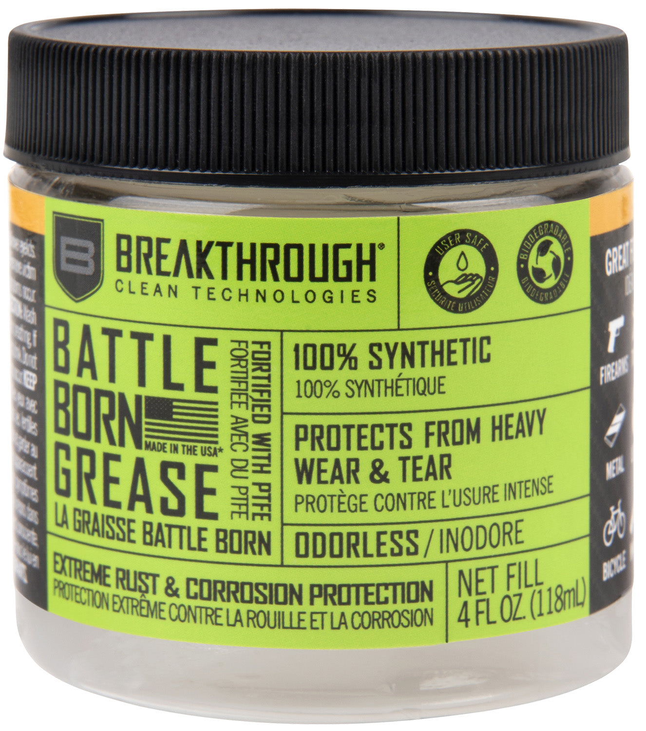 Breakthrough Clean BTG4OZ Battle Born Grease 4 oz Jar Synthetic Lubricant