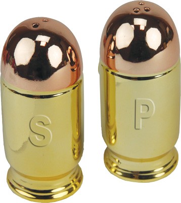 Rivers Edge Pistol Cartridge Shaped Ceramic Salt & Pepper Shaker Set