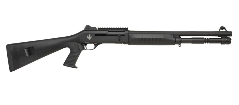 MAC 21000120 1014 12 Gauge 3" 5+1 18.50", Black, Synthetic Furniture, Fixed Pistol Grip Stock, Ghost Ring Sight, Optics Mount, 3 Chokes
