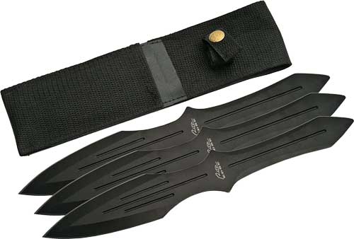 SZCO Rite Edge 9.75" Black Throwing Knife 3-Piece Set with Sheath