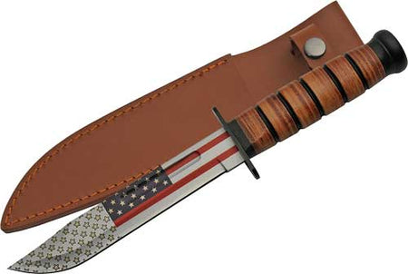 SZCO Rite Edge 7" Flag Combat Fighter Knife 12" OAL with Sheath