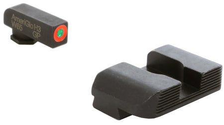 AmeriGlo GL434 Protector Tritium Sight Set for Glock 10mm/.45/.357 – Green Tritium Orange Outline Front, Black Serrated Rear