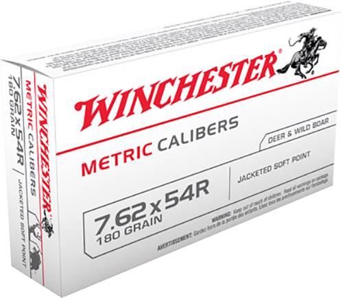 Winchester METRIC CALIBERS Full Metal Jacket/Soft Point Deer 7.62x54mmR 180 gr JSP ammo