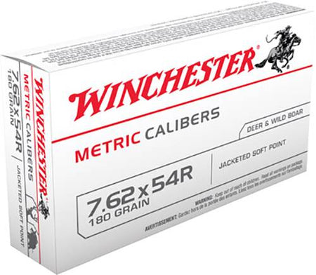 Winchester METRIC CALIBERS Full Metal Jacket/Soft Point Deer 7.62x54mmR 180 gr JSP ammo