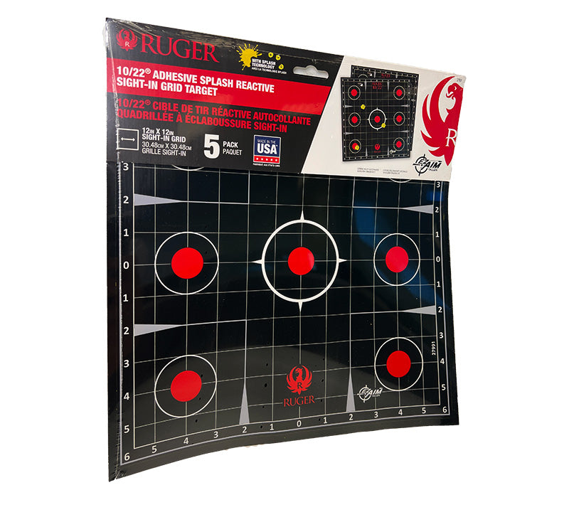 Ruger Splash Adhesive Target Kit 10/22 12.5x12.5" 5-Pack