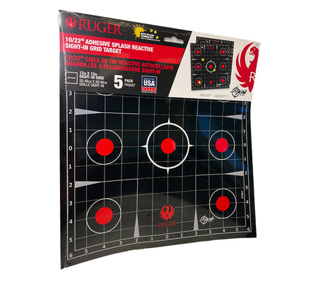 Ruger Splash Adhesive Target Kit 10/22 12.5x12.5" 5-Pack