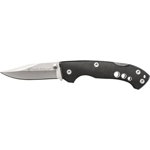 Smith & Wesson CK109 24-7 Lockback Folding Knife 3" Clip Point Black Aluminum Handle