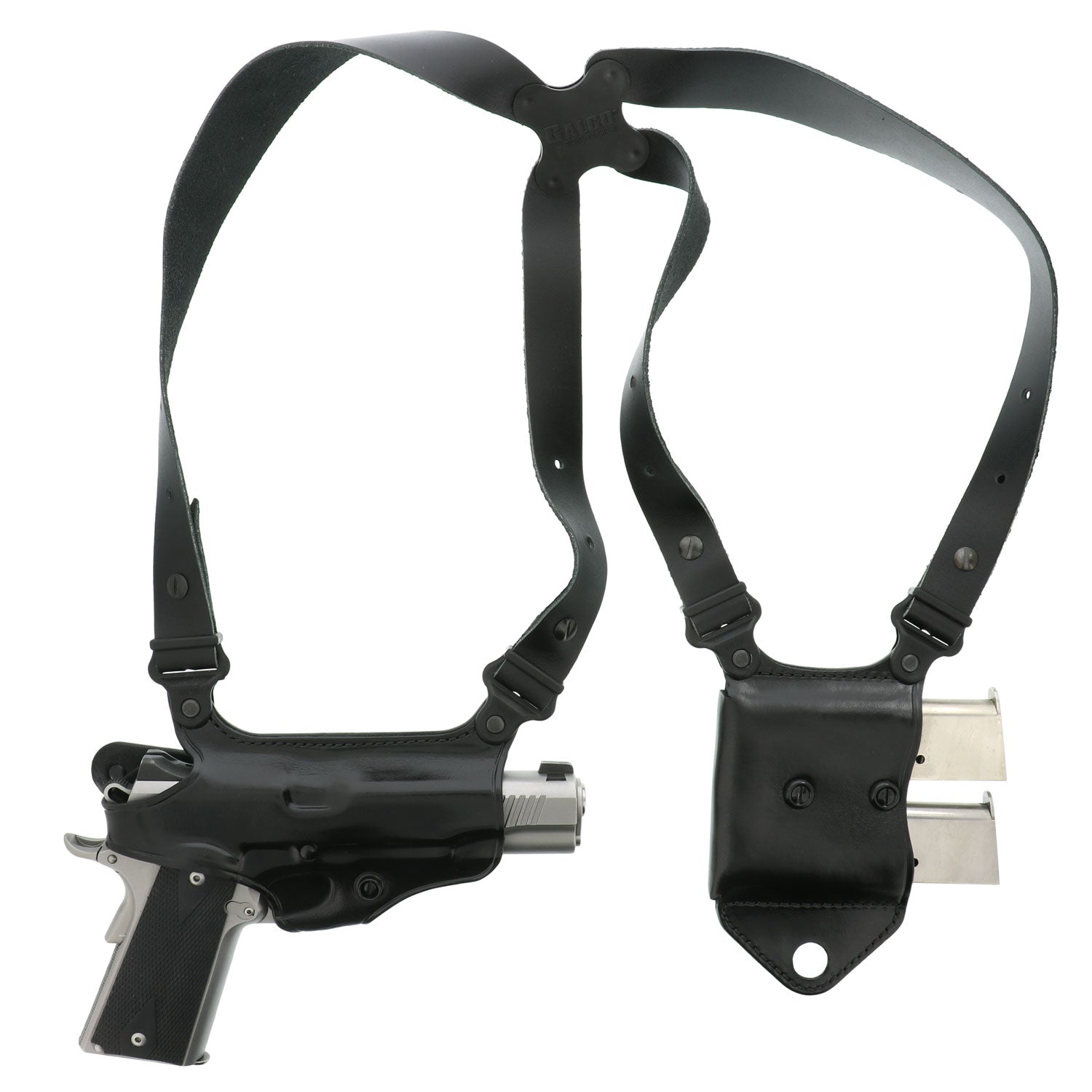 Galco MCII212B Miami Classic II Shoulder Holster System Black Leather Fits 1911 3.50" Barrel RH