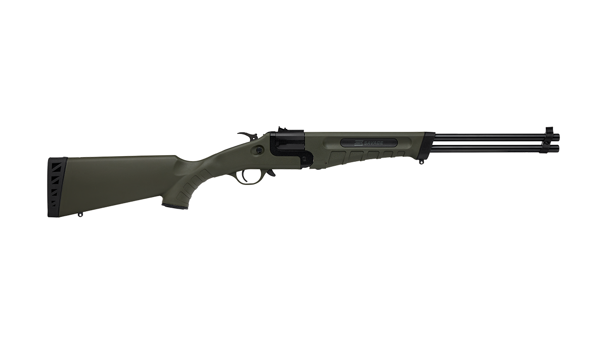 Savage Arms 23001 42 Takedown Full Size 22 WMR/410 Gauge 1rd 20" Black Satin Sporter Barrel, Satin Black Carbon Steel Receiver, OD Green Fixed Synthetic Stock, Ambidextrous