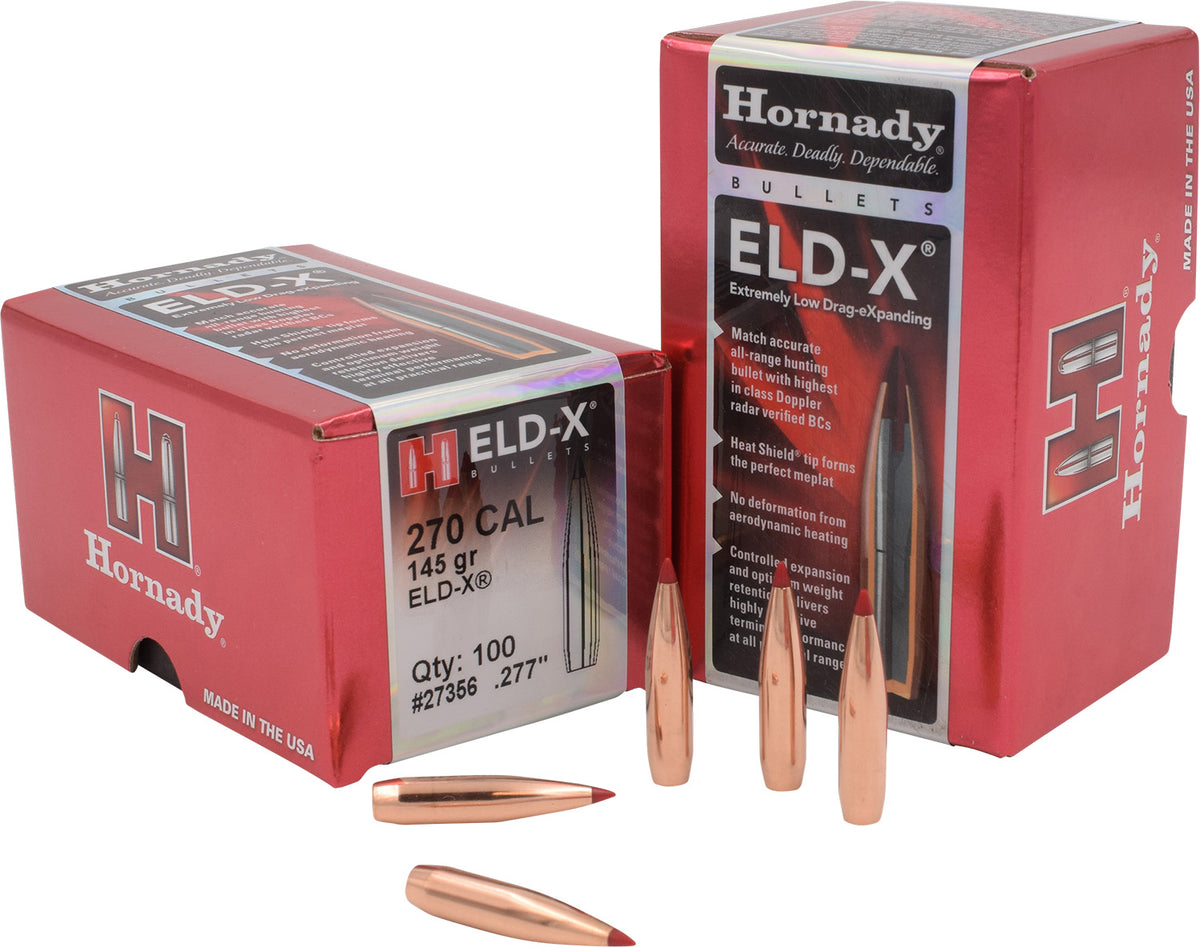 Hornady ELD-X 270 Cal 145gr Extremely Low Drag Expanding Bullets 100/Box