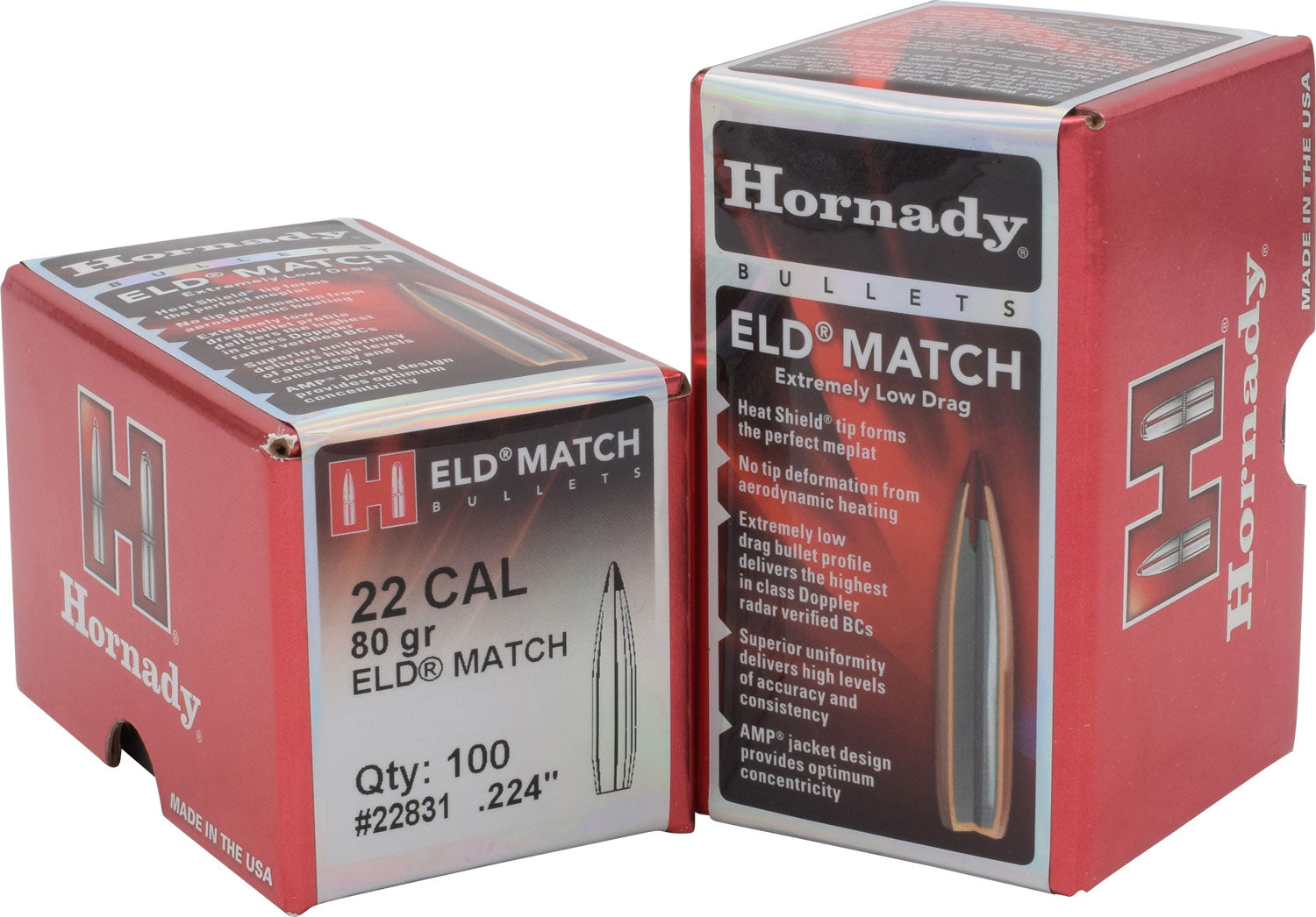 Hornady ELD Match .224 80gr Extremely Low Drag Match Bullets 100/Box