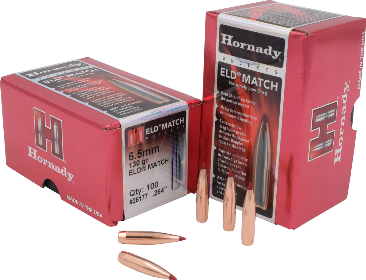Hornady ELD Match 6.5mm .264 130gr Extremely Low Drag Match Bullets 100/Box
