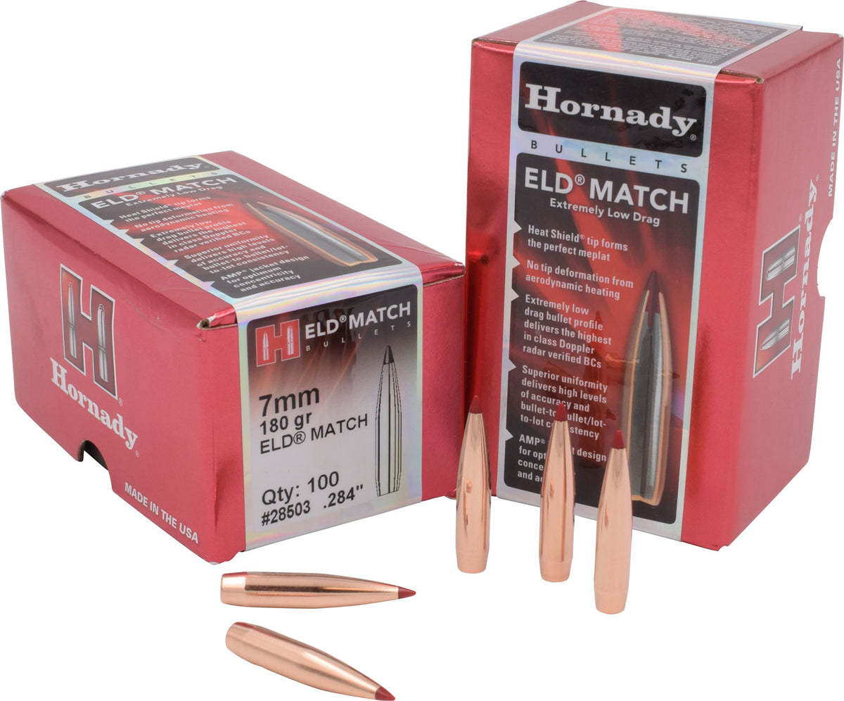 Hornady ELD Match 7mm .284 180gr Extremely Low Drag Match Bullets 100/Box