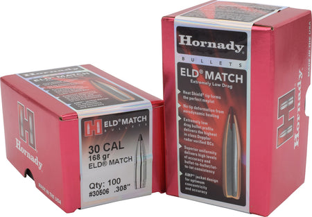 Hornady ELD Match 30 Cal .308 168gr Extremely Low Drag Match Bullets 100/Box
