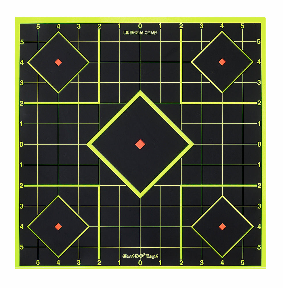 Birchwood Casey Shoot-N-C 8" 5-Diamond Reactive Target Black/Yellow 6 Pack