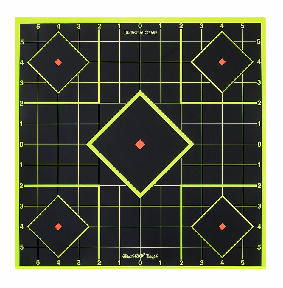 Birchwood Casey Shoot-N-C 8" 5-Diamond Reactive Target Black/Yellow 6 Pack