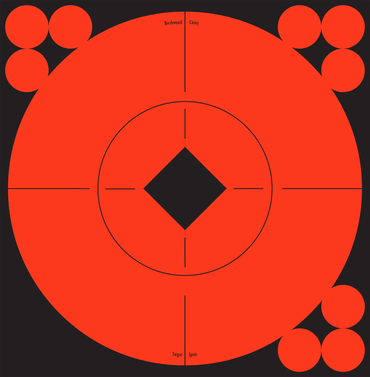 Birchwood Casey Target Spots 6" Self-Adhesive Bullseye Black/Orange 10 Pack