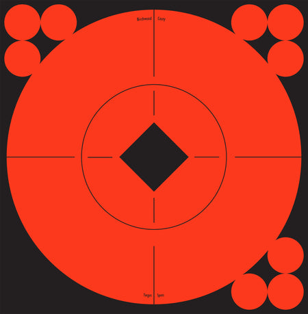 Birchwood Casey Target Spots 6" Self-Adhesive Bullseye Black/Orange 10 Pack
