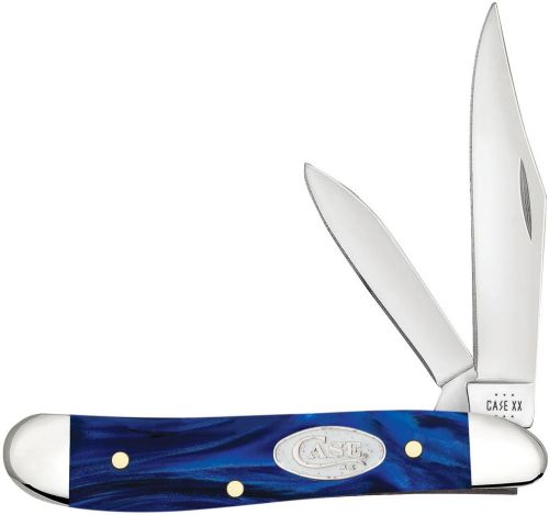 Case Knives Blue Pearl Kirinite Smooth Peanut Folding Knife