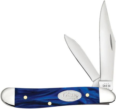 Case Knives Blue Pearl Kirinite Smooth Peanut Folding Knife