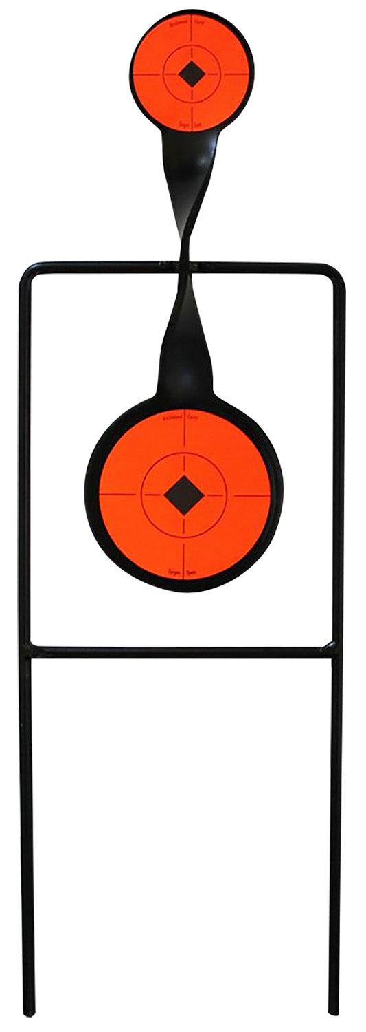 Birchwood Casey 46221 World of Targets Sharpshooter Rimfire Spinner AR500 Steel Target Black/Orange