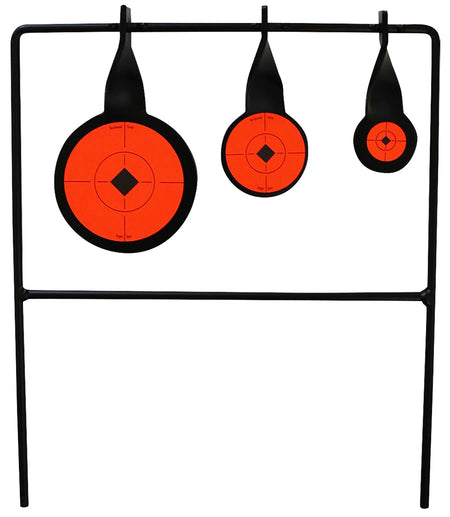 Birchwood Casey 46322 World of Targets Qualifier Rimfire AR500 Steel Spinner Target Three Disc Black/Orange